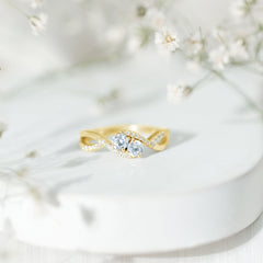 Two Stone Cubic Zirconia Infinity Engagement Ring
