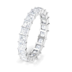 3.5 CT Princess Cut Zircon Eternity Band Ring in Gold