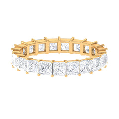 3.5 CT Princess Cut Zircon Eternity Band Ring in Gold