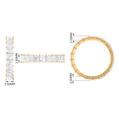 3.5 CT Princess Cut Zircon Eternity Band Ring in Gold