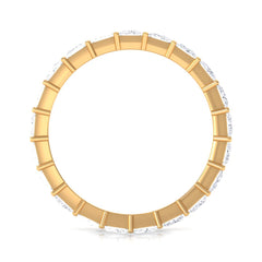 3.5 CT Princess Cut Zircon Eternity Band Ring in Gold