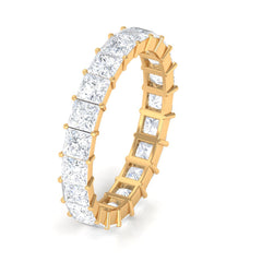 3.5 CT Princess Cut Zircon Eternity Band Ring in Gold