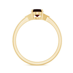 Natural Garnet Oval Shaped Engagement Ring with Diamond Trio