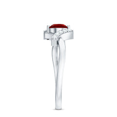 Lab Created Ruby and Diamond Promise Ring for Her