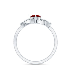 Lab Created Ruby and Diamond Promise Ring for Her