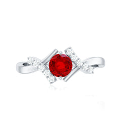 Lab Created Ruby and Diamond Promise Ring for Her