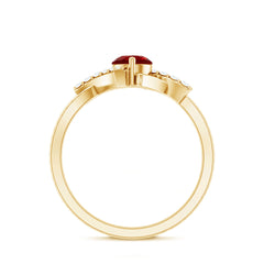 Lab Created Ruby and Diamond Promise Ring for Her