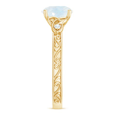 1 CT Solitaire Moonstone Celtic Knot Ring with Diamond