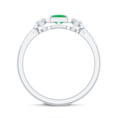 Princess Cut Emerald Classic Vintage Engagement Ring Diamond