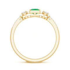 Princess Cut Emerald Classic Vintage Engagement Ring Diamond