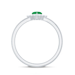 Heart Shape Emerald and Diamond Promise Ring