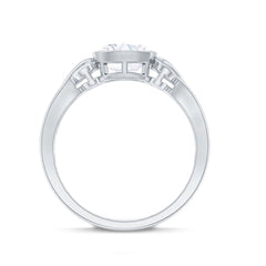 Vintage Style Cushion Moissanite Solitaire Ring in Bezel Setting