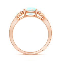 8mm Ethiopian Opal Vintage Engagement Ring With Certificate