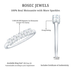 Anniversary Band Ring with Certified Moissanite Stones