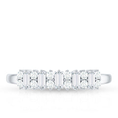 Anniversary Band Ring with Certified Moissanite Stones