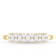 Anniversary Band Ring with Certified Moissanite Stones