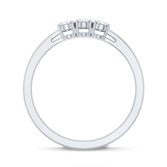 Oval Shaped Moissanite Three Stone Ring for Women