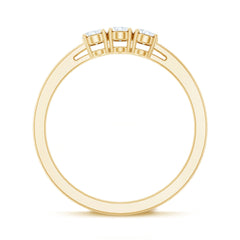 Oval Shaped Moissanite Three Stone Ring for Women