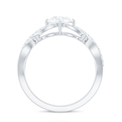Cushion Cut Moissanite Infinity Band Engagement Ring