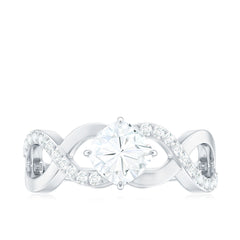 Cushion Cut Moissanite Infinity Band Engagement Ring