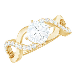 Cushion Cut Moissanite Infinity Band Engagement Ring