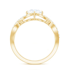 Cushion Cut Moissanite Infinity Band Engagement Ring