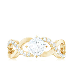 Cushion Cut Moissanite Infinity Band Engagement Ring