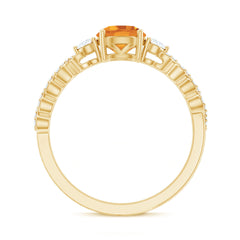 Designer Citrine Engagement Ring with Diamond
