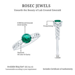 Certified Lab Grown Emerald Diamond Designer Engagement Ring