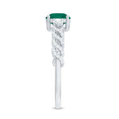 Certified Lab Grown Emerald Diamond Designer Engagement Ring
