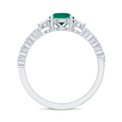 Certified Lab Grown Emerald Diamond Designer Engagement Ring
