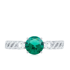 Certified Lab Grown Emerald Diamond Designer Engagement Ring