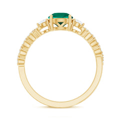 Certified Lab Grown Emerald Diamond Designer Engagement Ring