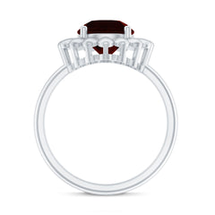 Nature Inspired Garnet Huge Engagement Ring With Certificate