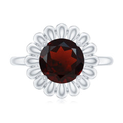 Nature Inspired Garnet Huge Engagement Ring With Certificate