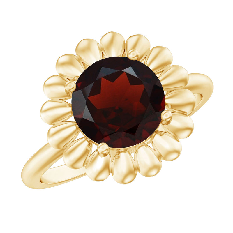 Nature Inspired Garnet Huge Engagement Ring With Certificate