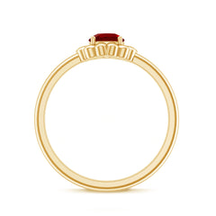 Solitaire Lab Grown Ruby Flower Promise Ring for Her