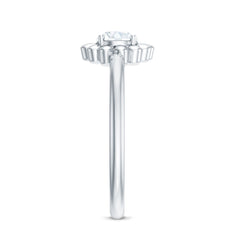 Zircon Floral Solitaire Ring