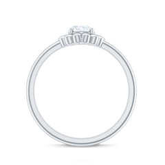 Zircon Floral Solitaire Ring