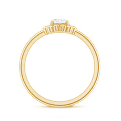 Zircon Floral Solitaire Ring