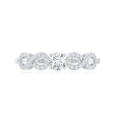 Round Moissanite Infinity Promise Ring with Certificate