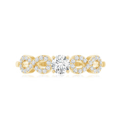 Round Moissanite Infinity Promise Ring with Certificate