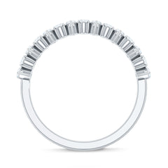 Certified Moissanite Half Eternity Wedding Band Ring