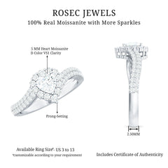 Moissanite Heart Shape Engagement Ring For Women