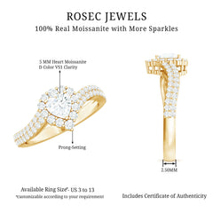 Moissanite Heart Shape Engagement Ring For Women