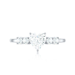 Certified Brilliant Cut Moissanite Heart Promise Ring for Her