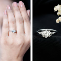 Simple Princess Cut Zircon Solitaire Promise Ring in Gold