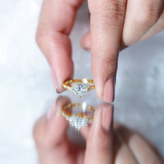 Simple Princess Cut Zircon Solitaire Promise Ring in Gold