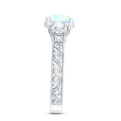 Certified Real Ethiopian Opal 3 Stone Engagement Ring With Certificate