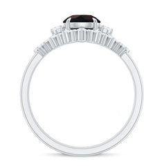 Black Opal Designer Trio Wedding Ring Set with Diamond